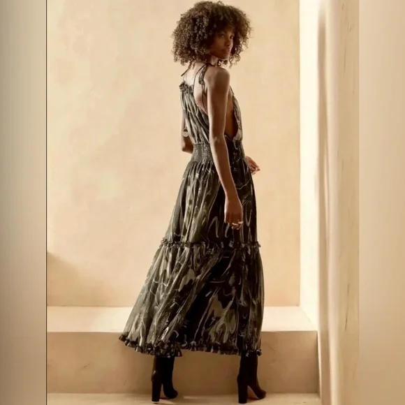 BANANA REPUBLIC Halter Maxi Dress Size XS - Picture 2 of 11